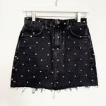 Current/Elliott Denim The 5 Pocket Polka Dot High Rise Jean Mini Skirt Size 24 Photo 2