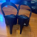 Lulu Townsend Peep Toe Black Satin Heels Photo 4