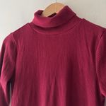 Old Navy NEW!!  Burgundy Wine Red Ribbed Fitted Mock Neck Long Sleeve Dress Photo 2