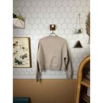 Evereve Beige Cropped Taryn Taped Henley Sweatshirt - Size - Small Photo 4