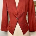 White House | Black Market Rust Orange Linen Cropped Blazer Jacket 0 XS Photo 4