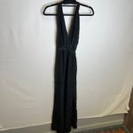 Reformation  Large Black Maxi Dress Halter Neck Sleeveless Formal Party‎ Cocktail Photo 2