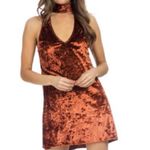 Show Me Your Mumu Copper Crushed Velvet Mini Dress Photo 1