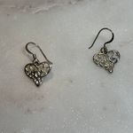 American Vintage Vintage Silver Filigree heart Dangle Earrings Photo 1