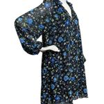 Banana Republic Blue Floral Black Casual Dress Long Sleeve Women's Size S Photo 2