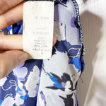 NELL 100%‎ Silk Size 8 Short Sleeve Blue Floral Drop Waist Dress Photo 3