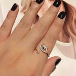Cute Evil Eye Star Zircon Crystal Ring Gold Photo 4