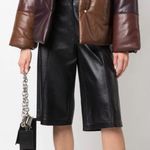 NANUSHKA Vegan Leather Hide Puffer Jacket Dark Brown Patchwork Small Photo 0