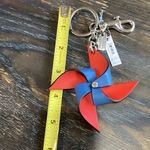 Coach  Red and Blue Pinwheel Keychain Bag Charm Photo 6