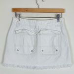 We The Free  raw hem cargo mini skirt in white denim. Size 24 Photo 2