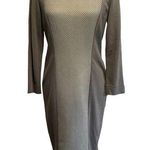 Lafayette 148 New York Long Sleeve Cotton Army Green Honeycomb Dress Size Small Photo 0