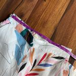 Cynthia Rowley  100% Linen Wide Leg Ankle Pull On Pants Tropical Flowers Pockets Photo 5