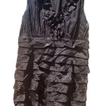 Noon Times Black Sleeveless Ruffle Neck Tiered Skirt Sheath Dress Size 14 Photo 0