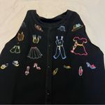 Emma Tricot Black Cardigan Sweater Colorful Clothes Embroidery Women’s Medium Photo 7