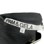 Pam & Gela Side Ruched Long Sleeve T-Shirt Dress Black Size Small Photo 8