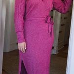 Anthropologie Daily Practice BY Raspberry Belted Knit Maxi Dress Size Medium Photo 0