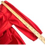 WoWo Red Tiered Mini Dress Pointed Puff Sleeve Rhinestone Avant Garde Size S Photo 10