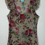 H.I.P. Multicolor Floral Ruffle Blouse Size M Photo 0