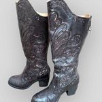 Anna Sui x Bed Stu Lucianna Tooled Embossed Leather Boots Black Size 7.5 Photo 0