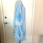 Rebellion  Again Swim Blue Floral Lace Embroidery Beach Cover Up Photo 1