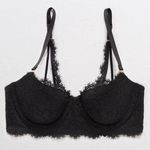 Aerie NWT Black Balconette Eyelash Lace Bra Photo 1