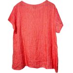 Flax Women's Linen Top Coral Orange Red Loose Textured Relaxed Casual Size Large Photo 6