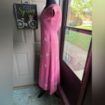 Vintage handmade 50/60s pink beaded cap sleeve formal maxi dress, size small Photo 11