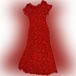 Reformation NWOT Talleen Red Floral Print Ruffle maxi cap sleeves Dress sz 4 Photo 5