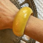 Mango  TREE Mustard Yellow Gold Light Wooden Boho Bangle Bracelet Photo 1