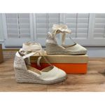 Castaner Carina Espadrille Wedge Sand Organic Cotton Sz 6.5 US 37 EU NIB Lace Photo 2