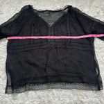 Handmade Gorgeous  Silk Black Delicate Sheer Lace Blouse Fairy Grunge Lacy Ruffle Photo 6