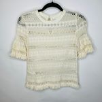 H&M Ivory Lace Blouse Popover Sz 4 100% cotton Boho Photo 4