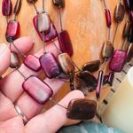 Chico's Multi Stand Statement Necklace-Pink & Brown Resin Lucite Beads Photo 4
