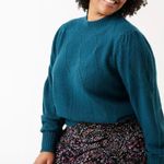 Fat Face UK Lara pointelle wool blend jumper sweater 14 Blue Photo 1