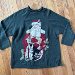 Susan Bristol 1997  Christmas Sweater Santa W/Animals Size Large 3D Beard &Bells Photo 0