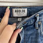 AGOLDE Mid Wash Faded Denim Distressed Ripped Sophie High Waisted Skinny Jeans Photo 5
