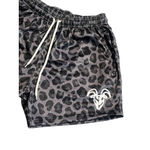 Goat Strength Athletic Shorts Womens Size L Dark Cheetah Print 4.5” Inseam Mesh Gray Size L Photo 2