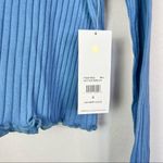 Spiritual Gangster NEW  Blue Ribbed Lettuce Edge Cropped Long Sleeve S Photo 7