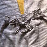 BeachLunchLounge  Pinstripe White Tan Bow Tie Casual Beach Pull On Pants Small Photo 5