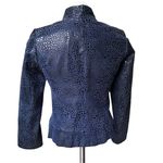 Vintage Marco Polo Leather and Suede Semi Fitted Zip Front Jacket Blue Size M Photo 1