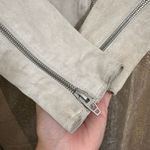 BLANK NYC White Sand Suede Leather Moto Cropped Jacket Used Medium Photo 5