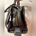 Coach 1941 Rogue 25 with Tea Rose Applique Black Pink Pebble Leather 87065 Photo 3