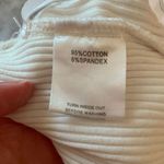 Sabo Skirt  Women's Ribbed Lettuce Trim Ruffle Tie Front Crop Top Tank White‎ - L Photo 3