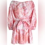 Zimmermann  Winsome Cinch Dress Pink White Tie-Dye Long Sleeve Dress US Size 8 Photo 1