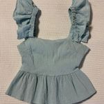 Baby Blue Ruffle Tank Top Photo 0
