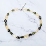 Vintage Necklace Green & Butter Yellow Tones Photo 1