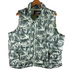 Lands' End  Down Puffer Vest 2X Green Bamboo Print | Outdoor Gorpcore Hiking Photo 0