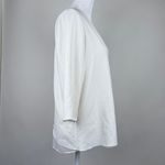 Cooper and Ella  White Lined V-Neck 3/4 Sleeve Split Back Blouse Top Small Photo 8