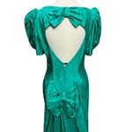 Alfred Angelo Vtg 80s Dance Allure Dress S Green Taffeta Cutout Bow Hi Lo Prom Cosplay Retro Photo 5