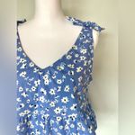 Derek Heart Blue Floral Tank with Sleeve Ties | EUC | Size XL Photo 4